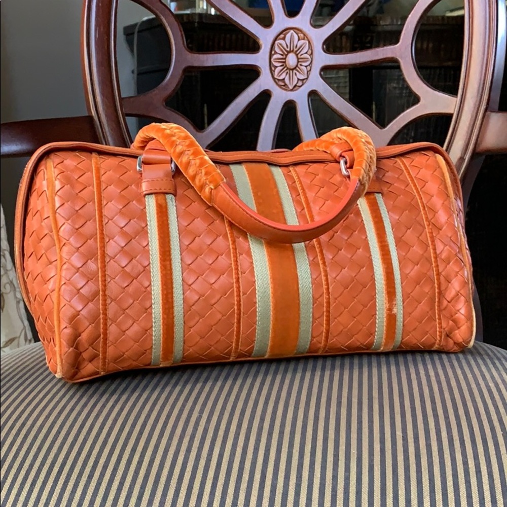 Bottega Veneta Velvet Trim Boston Bags